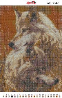 Набір Алмазної мозаїки АВ 3042 Вовки (повна зашивання)