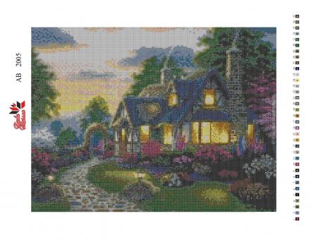Набір Алмазної мозаїки АВ 2005 Будиночок повна зашивання