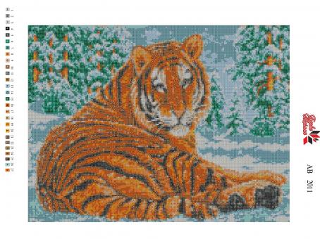 Набір Алмазної мозаїки АВ 2011 Тигр повна зашивання