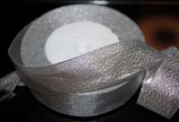 Лента парча (люрикс)  5 см серебро  Упаковка 4 шт