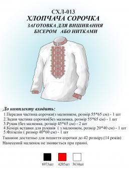 Вишиванка дитяча заготівля СХЛ 013 для хлопчика